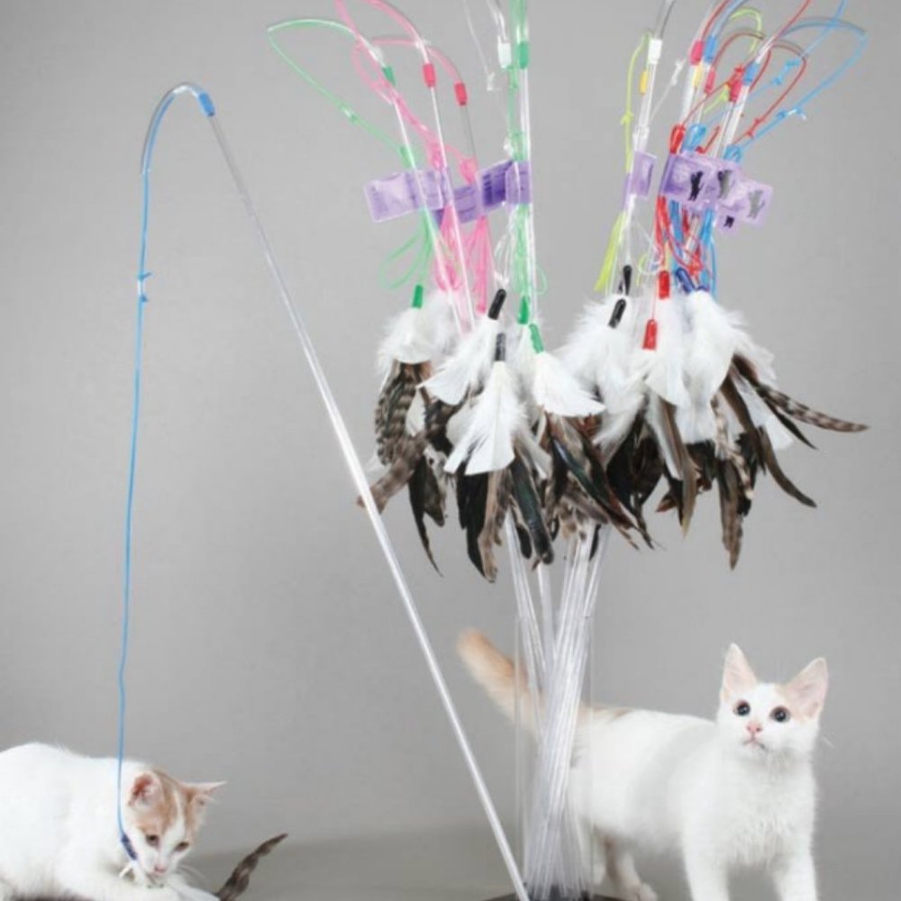 Cat Toy Purrfect Feather Toy Wand ...Cats love  New!